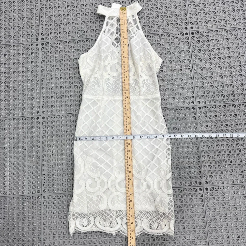 NWT Y2K Charlotte Russe Women's Juniors‎ Dress Small White Lace Mock Neck Boho